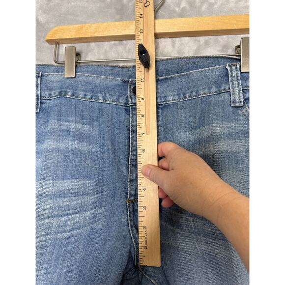 Eddie Bauer Jeans Womens 18T 18 Tall Medium Blue Distressed Straight Button Fly - Picture 12 of 14